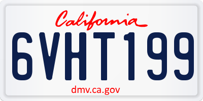 CA license plate 6VHT199