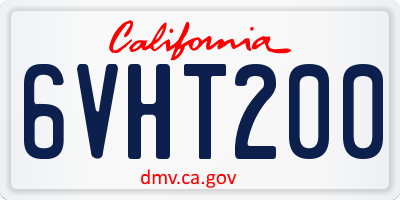 CA license plate 6VHT200