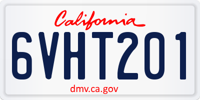 CA license plate 6VHT201