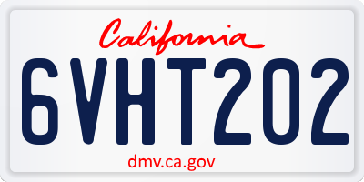 CA license plate 6VHT202