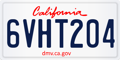 CA license plate 6VHT204