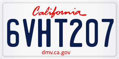 CA license plate 6VHT207