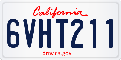 CA license plate 6VHT211
