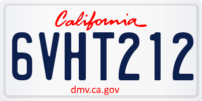 CA license plate 6VHT212