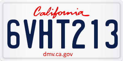 CA license plate 6VHT213