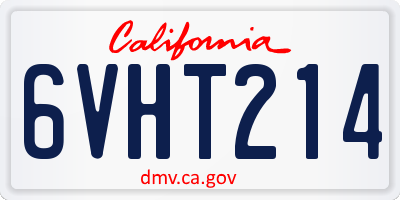 CA license plate 6VHT214
