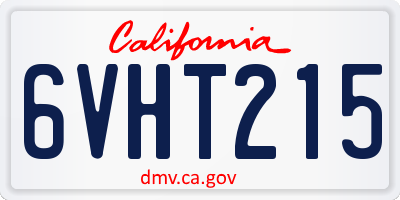 CA license plate 6VHT215