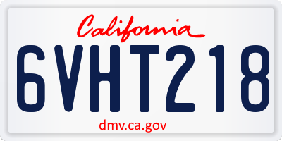 CA license plate 6VHT218
