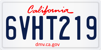 CA license plate 6VHT219