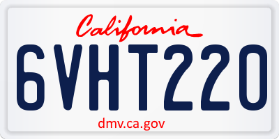 CA license plate 6VHT220
