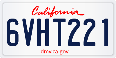CA license plate 6VHT221