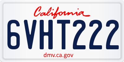 CA license plate 6VHT222