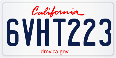 CA license plate 6VHT223