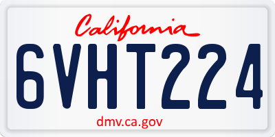CA license plate 6VHT224