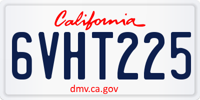 CA license plate 6VHT225