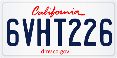CA license plate 6VHT226