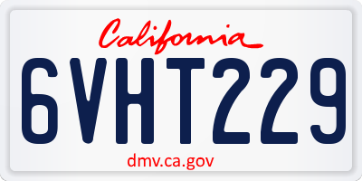 CA license plate 6VHT229