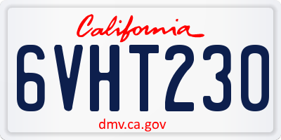 CA license plate 6VHT230