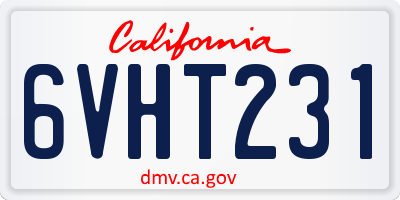 CA license plate 6VHT231