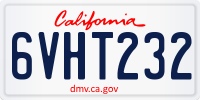 CA license plate 6VHT232
