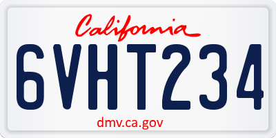 CA license plate 6VHT234