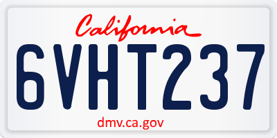CA license plate 6VHT237