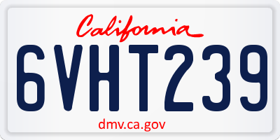 CA license plate 6VHT239