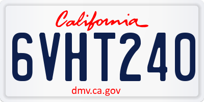 CA license plate 6VHT240