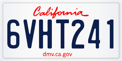 CA license plate 6VHT241