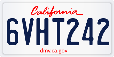 CA license plate 6VHT242