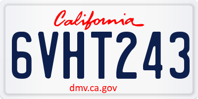 CA license plate 6VHT243