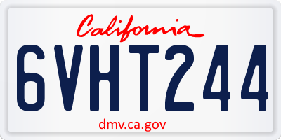 CA license plate 6VHT244