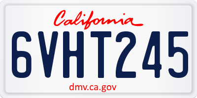 CA license plate 6VHT245