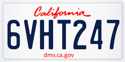 CA license plate 6VHT247