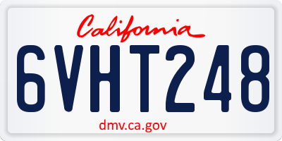 CA license plate 6VHT248