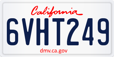 CA license plate 6VHT249