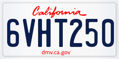 CA license plate 6VHT250