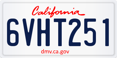 CA license plate 6VHT251