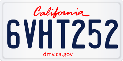 CA license plate 6VHT252