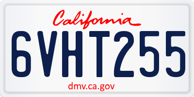 CA license plate 6VHT255