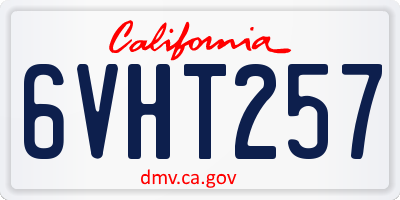 CA license plate 6VHT257