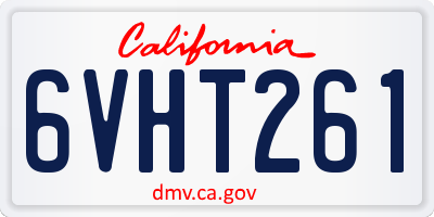 CA license plate 6VHT261