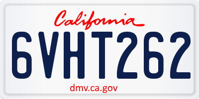CA license plate 6VHT262