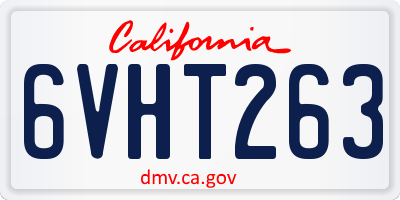 CA license plate 6VHT263