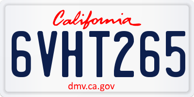CA license plate 6VHT265