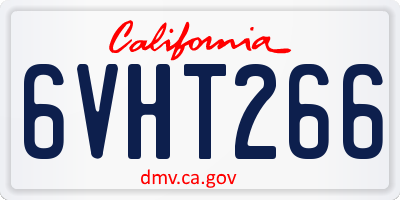 CA license plate 6VHT266