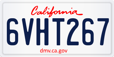 CA license plate 6VHT267