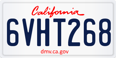 CA license plate 6VHT268