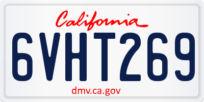 CA license plate 6VHT269