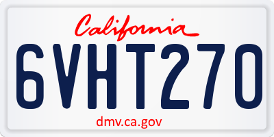 CA license plate 6VHT270